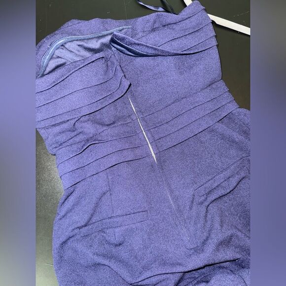 SAINTS & SECRETS Chosen Strapless Wide Leg Jumpsuit Navy Night out Party SMALL - Picture 11 of 11